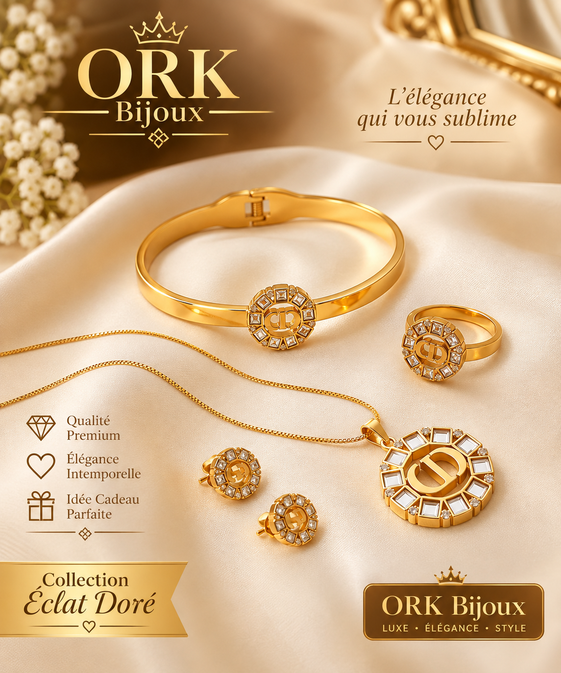 Parure CD en acier inoxydable